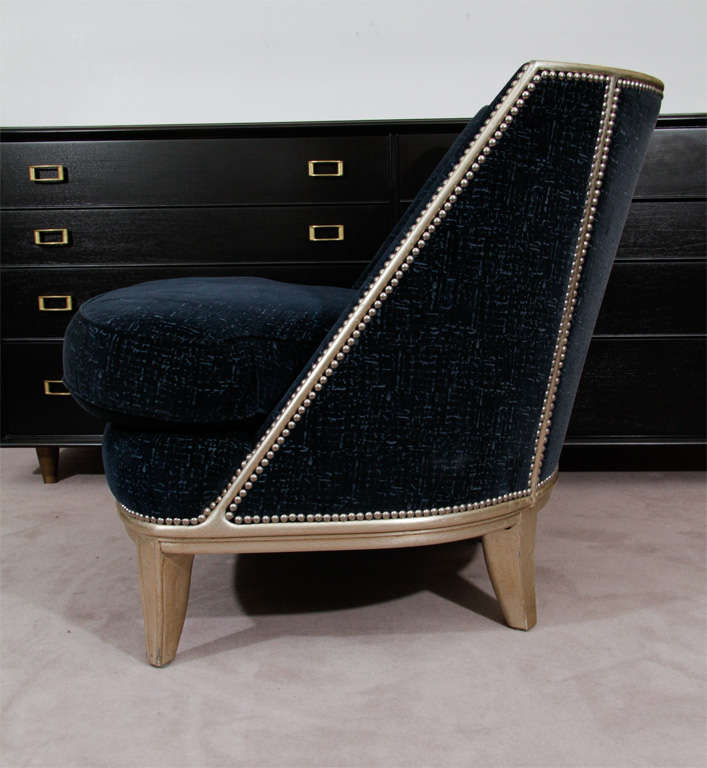 Textile Pair of Art Deco Style Tub Chairs; After Chairs on the Normandy