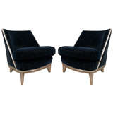 Vintage Pair of Art Deco Style Tub Chairs; After Chairs on the Normandy