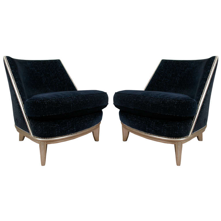 Pair of Art Deco Style Tub Chairs; After Chairs on the Normandy