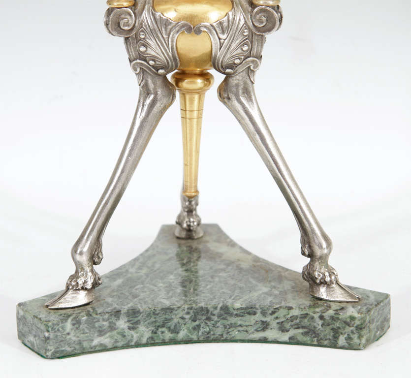 19th Century Neo Classical Dore and Silvered Bronze Candelabra