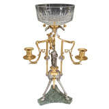 Antique 19th Century Neo Classical Dore and Silvered Bronze Candelabra