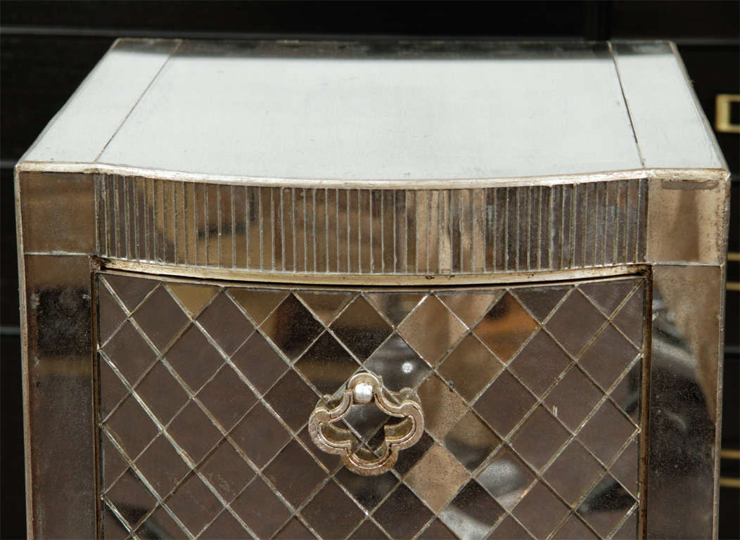Vintage Art Deco Style Mirrored 3-Drawer Nightstands at 1stDibs