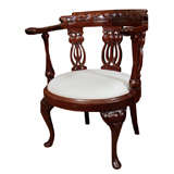 Art Nouveau Chair with Carved Vegetal Motif