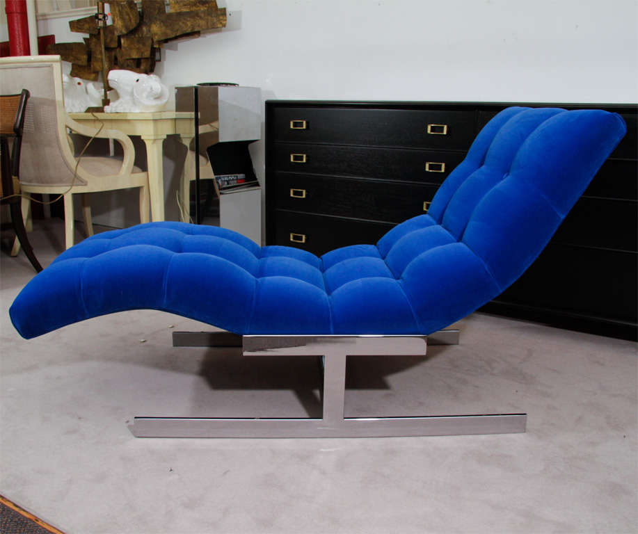 cobalt blue chaise longue