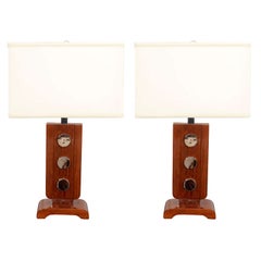 Vintage Pair of Art Deco Table Lamps in the Style of James Mont