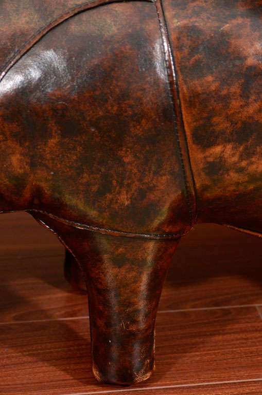 rhino ottoman leather