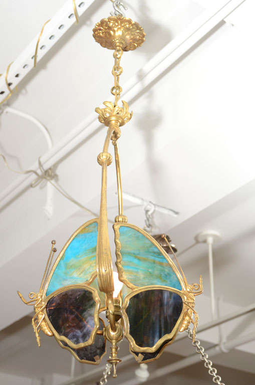 Art Nouveau Butterfly Chandelier In Excellent Condition In Englewood, NJ