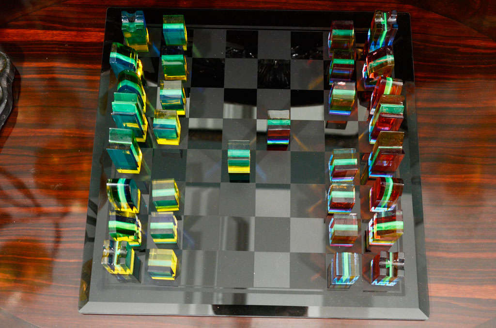 Charles Hollis Jones Acrylic & Glass Chess Set 2