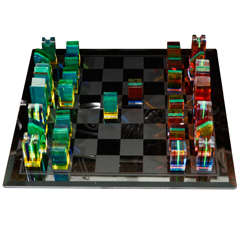 Charles Hollis Jones Acrylic & Glass Chess Set