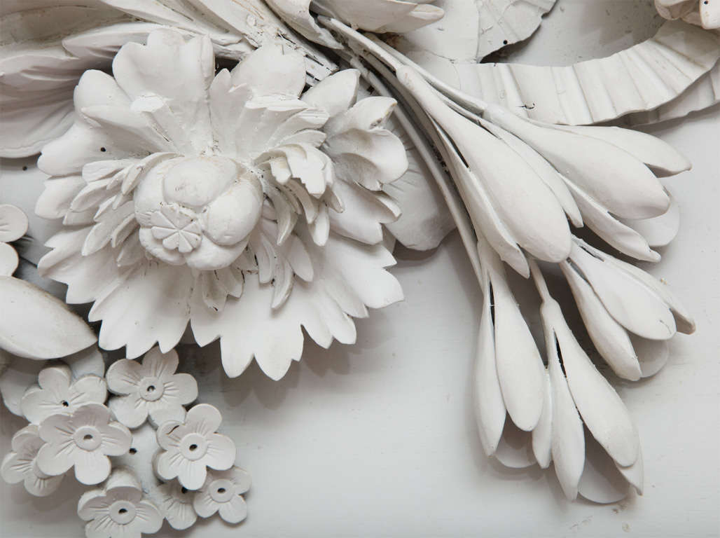 White Panel with Carved Floral Relief 1