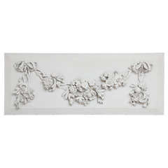 White Panel with Carved Floral Relief