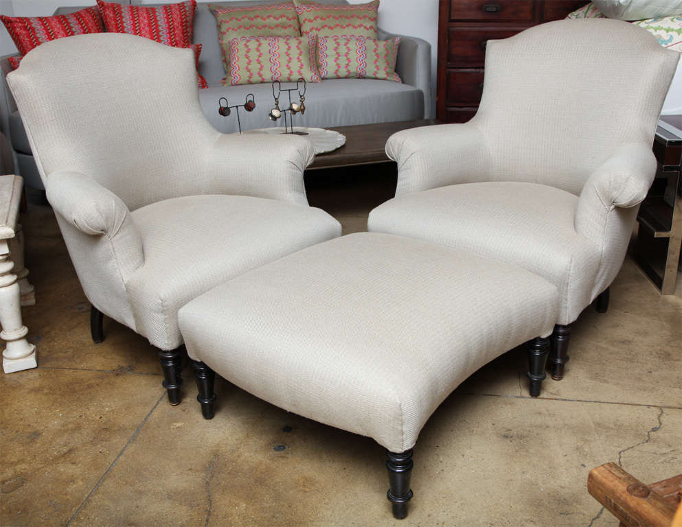Upholstered Armchairs & Ottoman 3