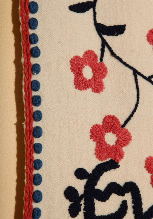 Antique Crewel Embroidered Spread. 1