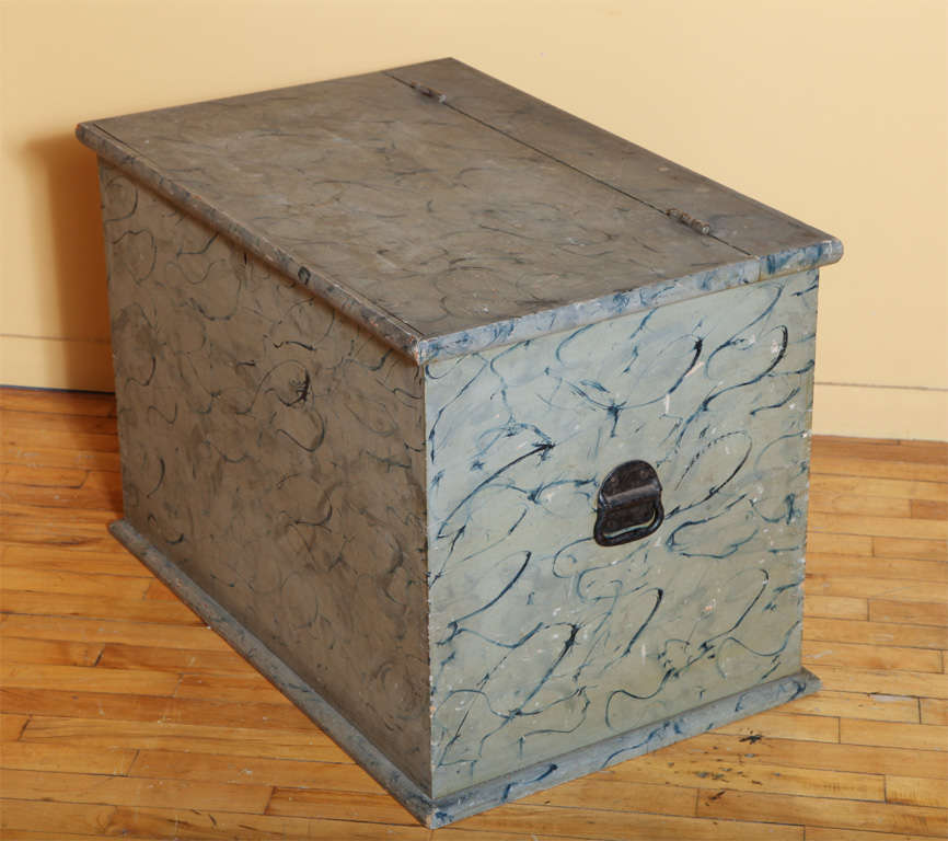 American Paint Decorated Blanket Box.