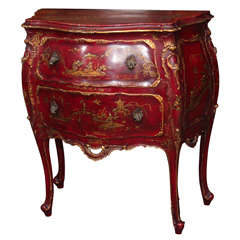 Venetian chinoiserie two drawer commode