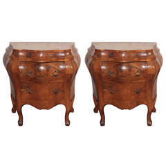 pair of Italian walnut bedside commodes