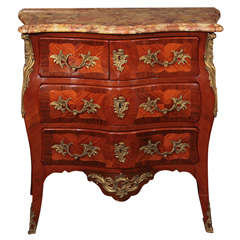 19th century French marquetry inlaid small commode