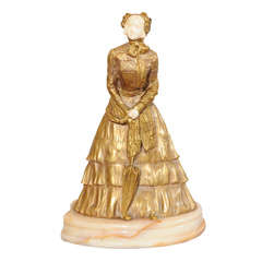 Gilt Bronze and Ivory Figure of a Young Maiden