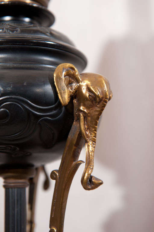 Early Kerosene Lamp, Elephant Theme 2