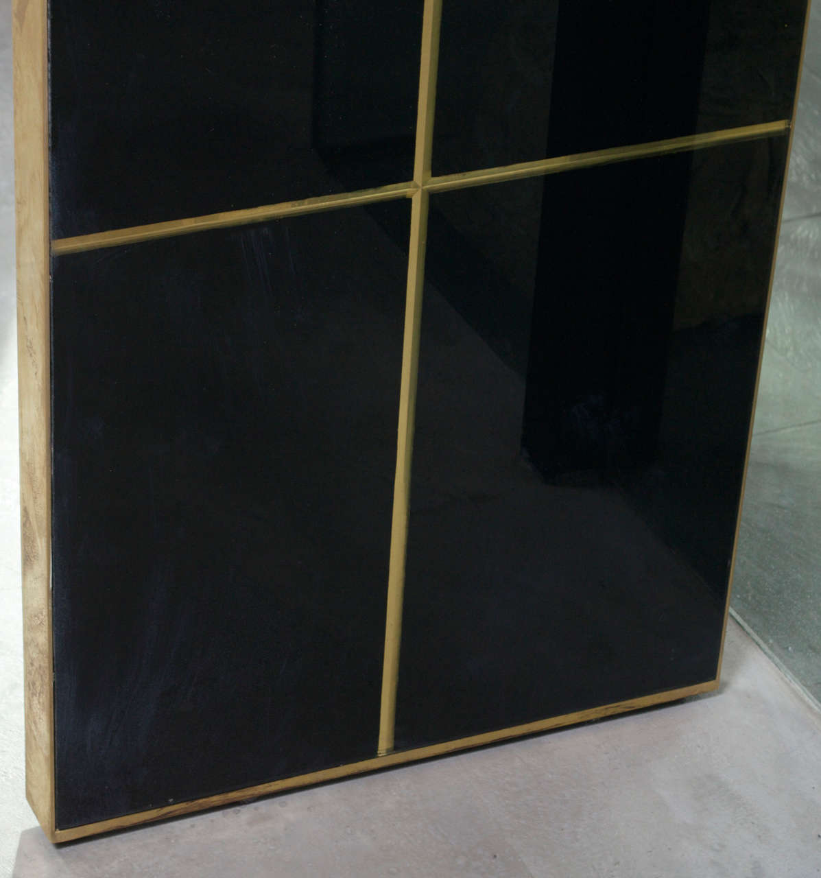 Black Mirrored Parson Style Console Table 3