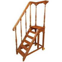 Used 19th Century Victorian Oak Library Steps from a Cambridge University College