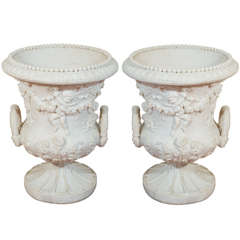 Louis XV style ornate resin urns