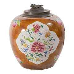 Antique Chinese Famiile Rose Jar 19th Century