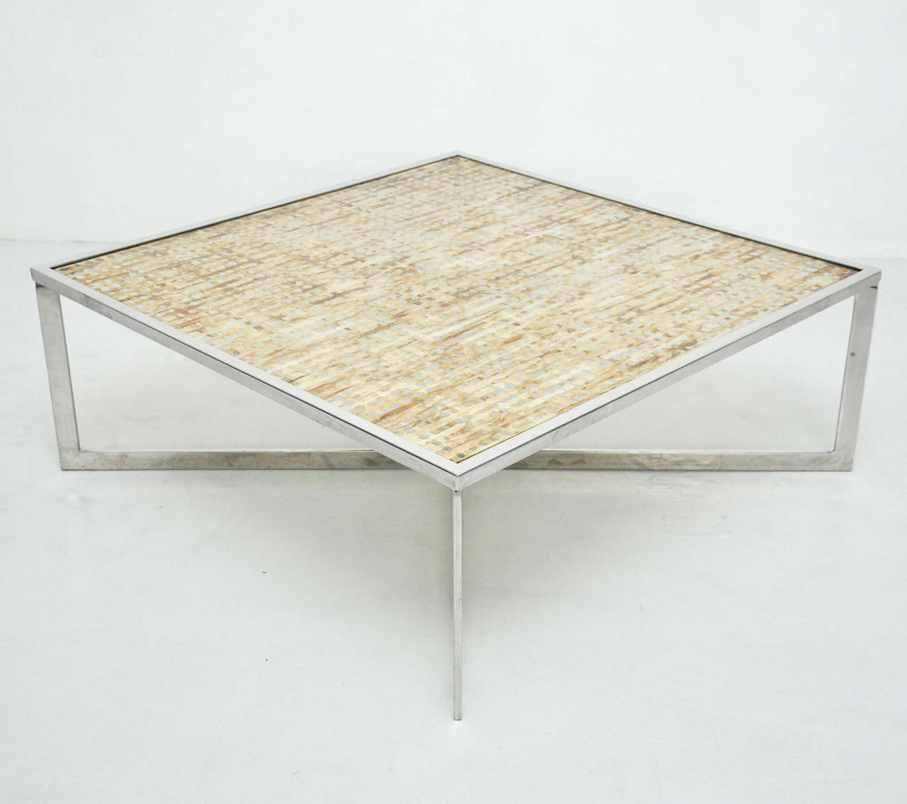 Chrome X-base Cocktail Table
