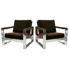 Mid-Century Chrome Cube Chairs