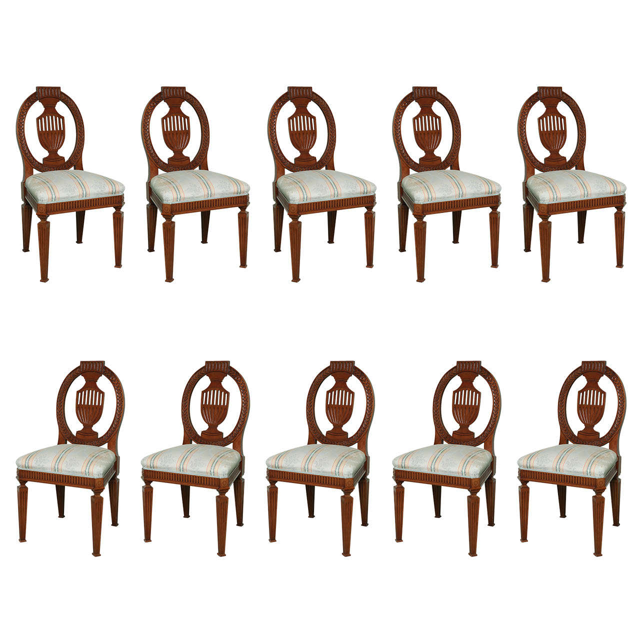 A Set of 10 Neoclassical Side Chairs