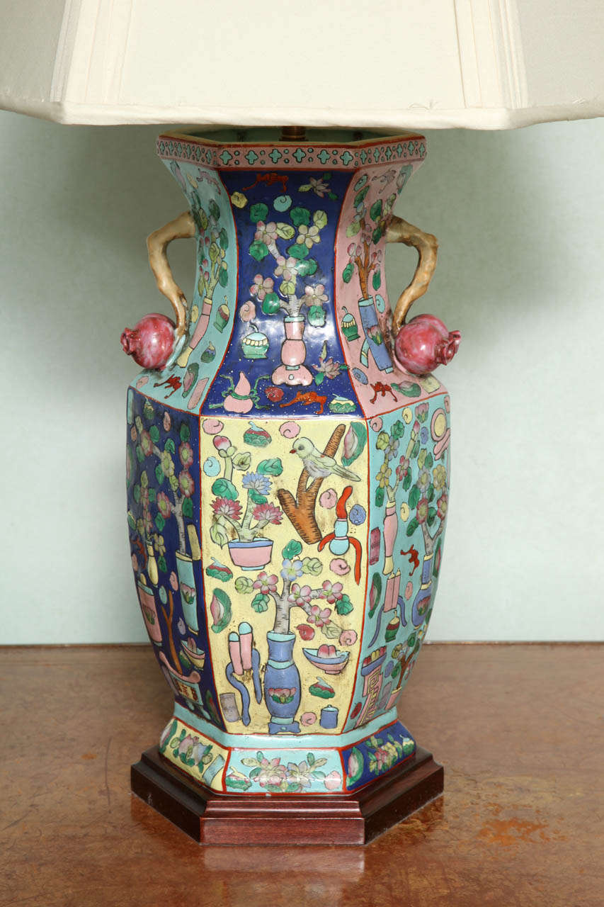 A Chinese Porcelain Polychrome Vase In Excellent Condition In New York, NY