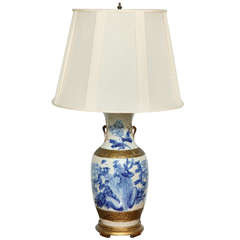 An Asian Blue and White Lamp