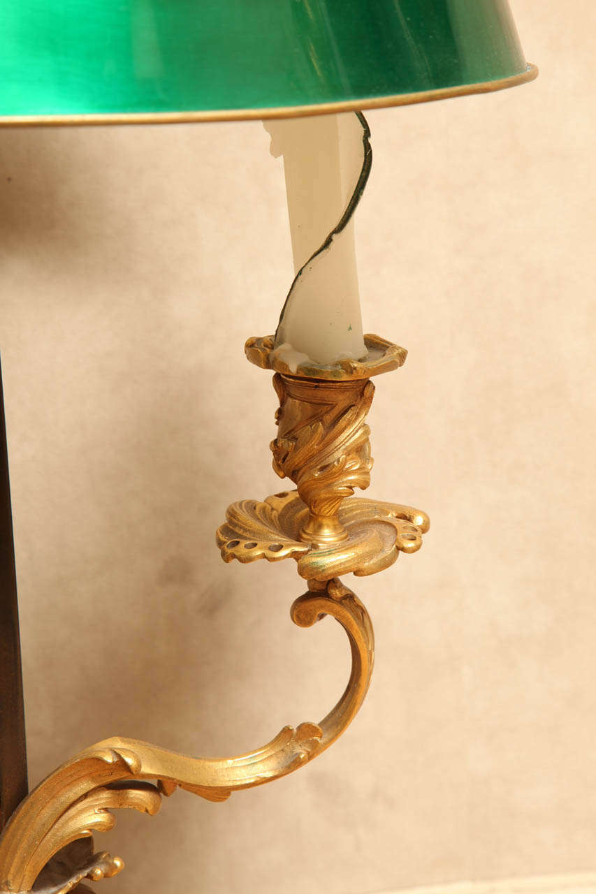 French A Louis XV Style Two-Light Gilt Bronze Bouillotte Lamp
