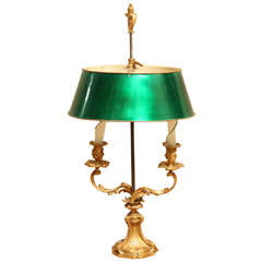 A Louis XV Style Two-Light Gilt Bronze Bouillotte Lamp