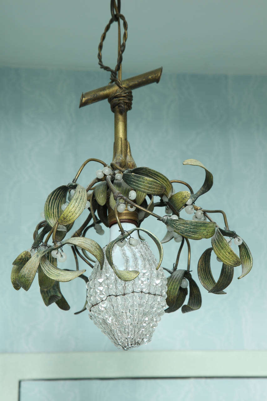 An Antique French Crystal Beaded Chinoiserie Chandelier In Good Condition In New York, NY