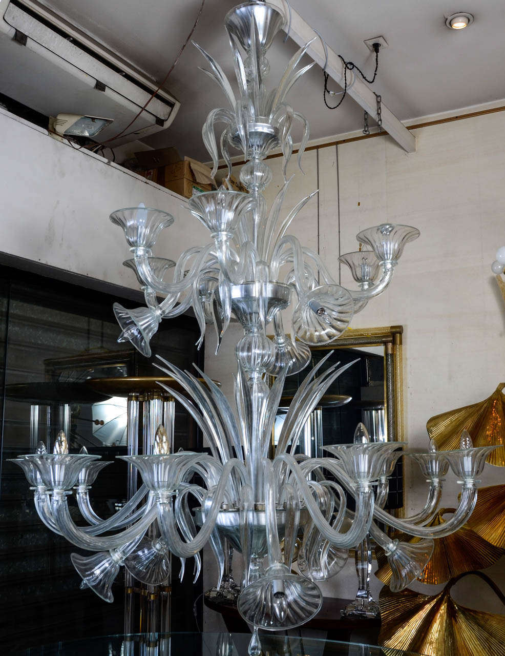 very big chandelier from Veronese in Murano. all in glass.