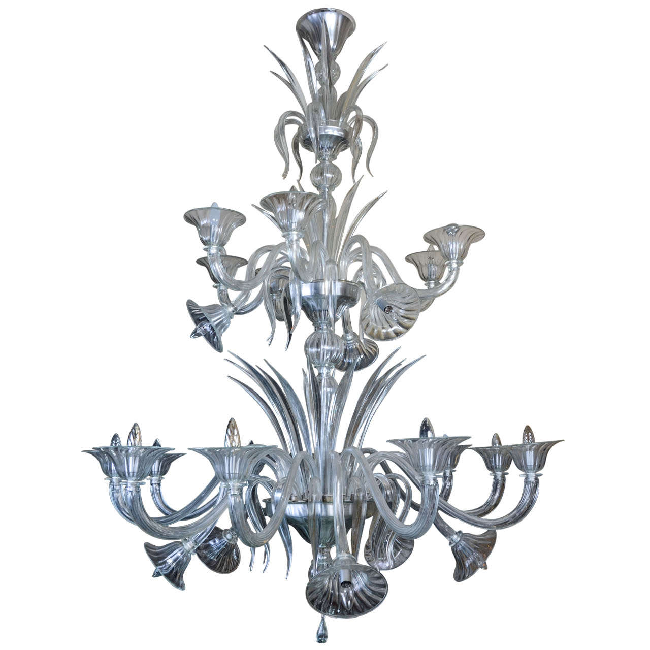 1980's Murano Big Chandelier by Veronese For Sale