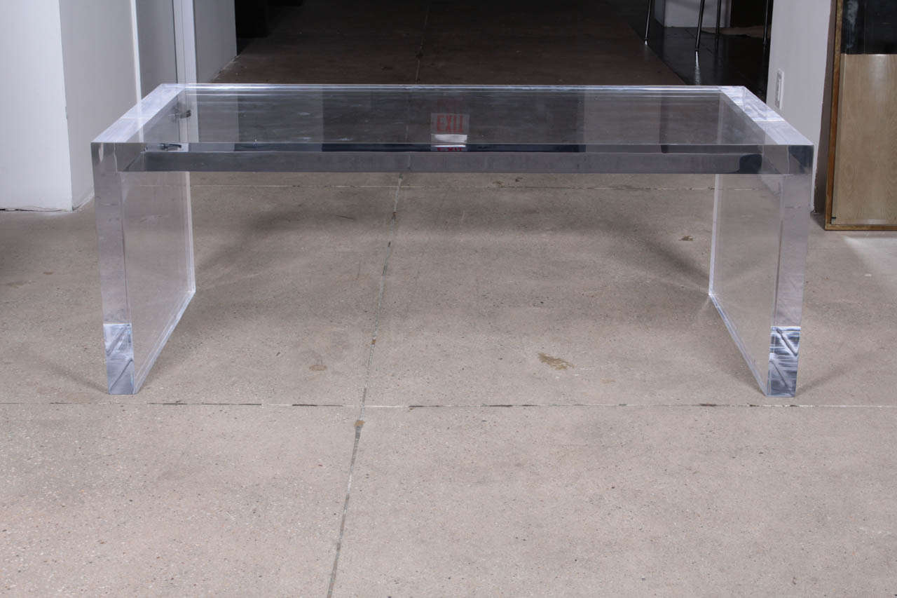20th Century Large and Thick Lucite Coffee Table