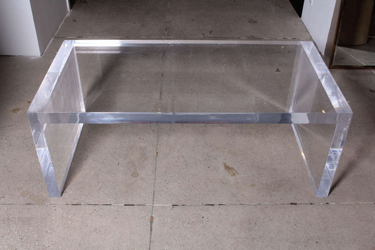Large and Thick Lucite Coffee Table 1