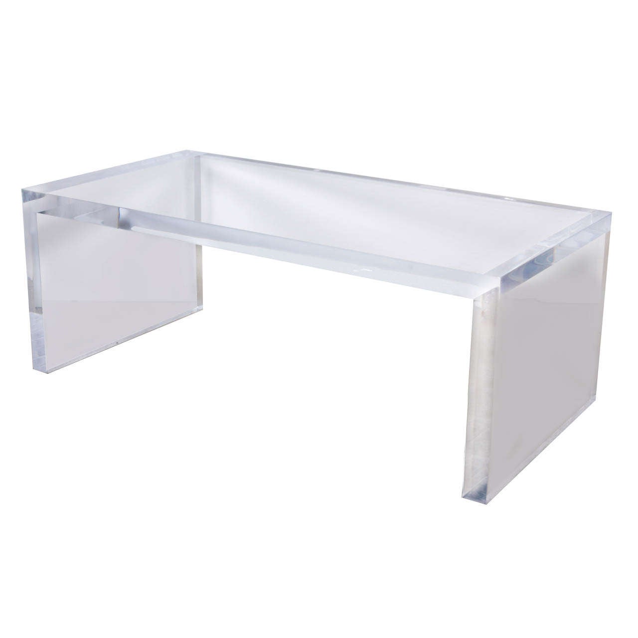 Large and Thick Lucite Coffee Table