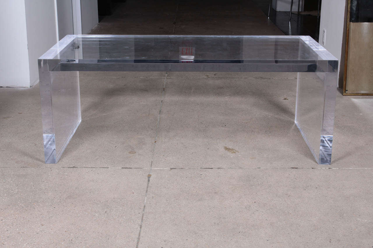 Large and Thick Lucite Coffee Table at 1stDibs