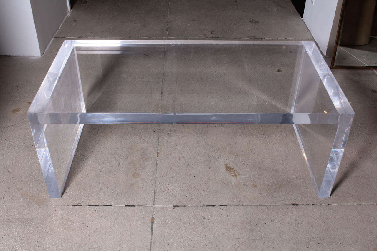 Large and Thick Lucite Coffee Table at 1stDibs