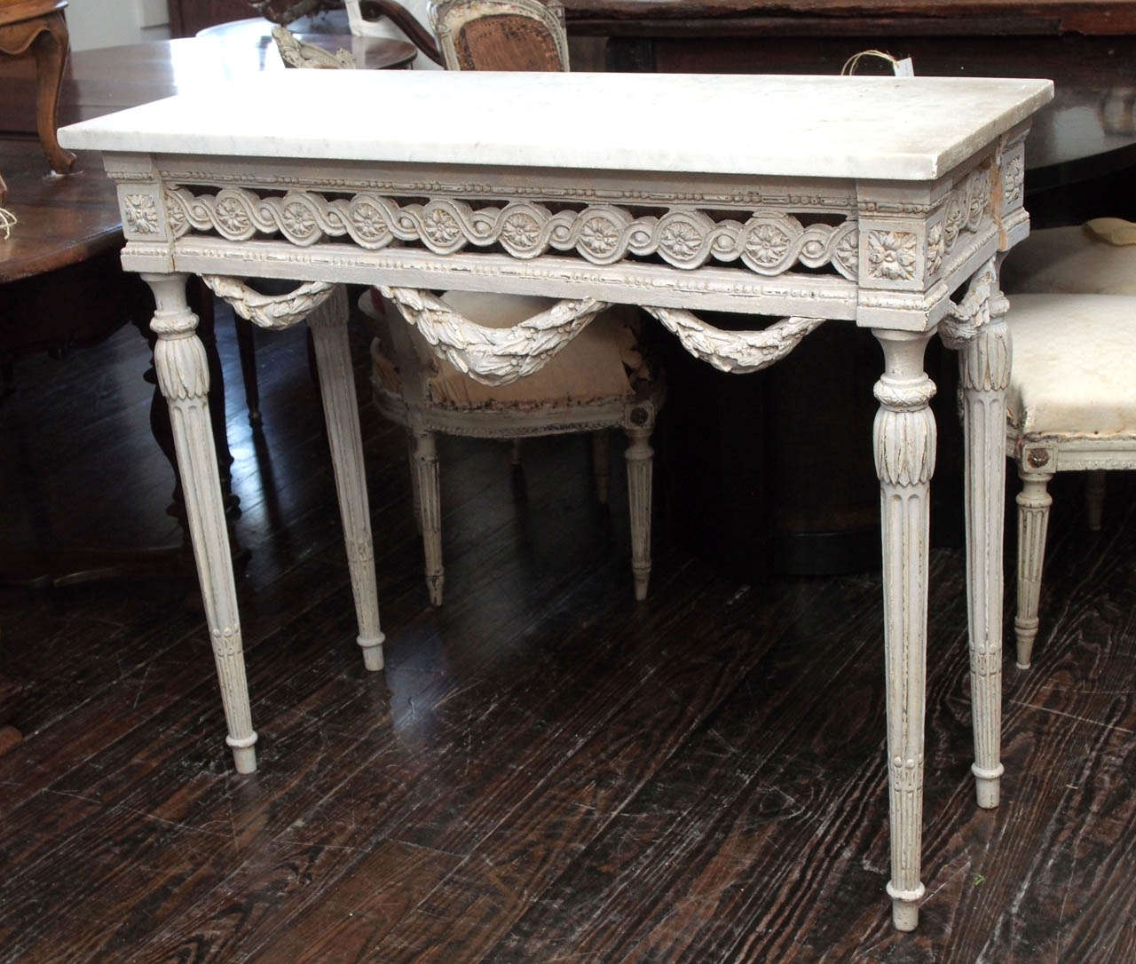 French 19th Century Louis XVI Painted Console