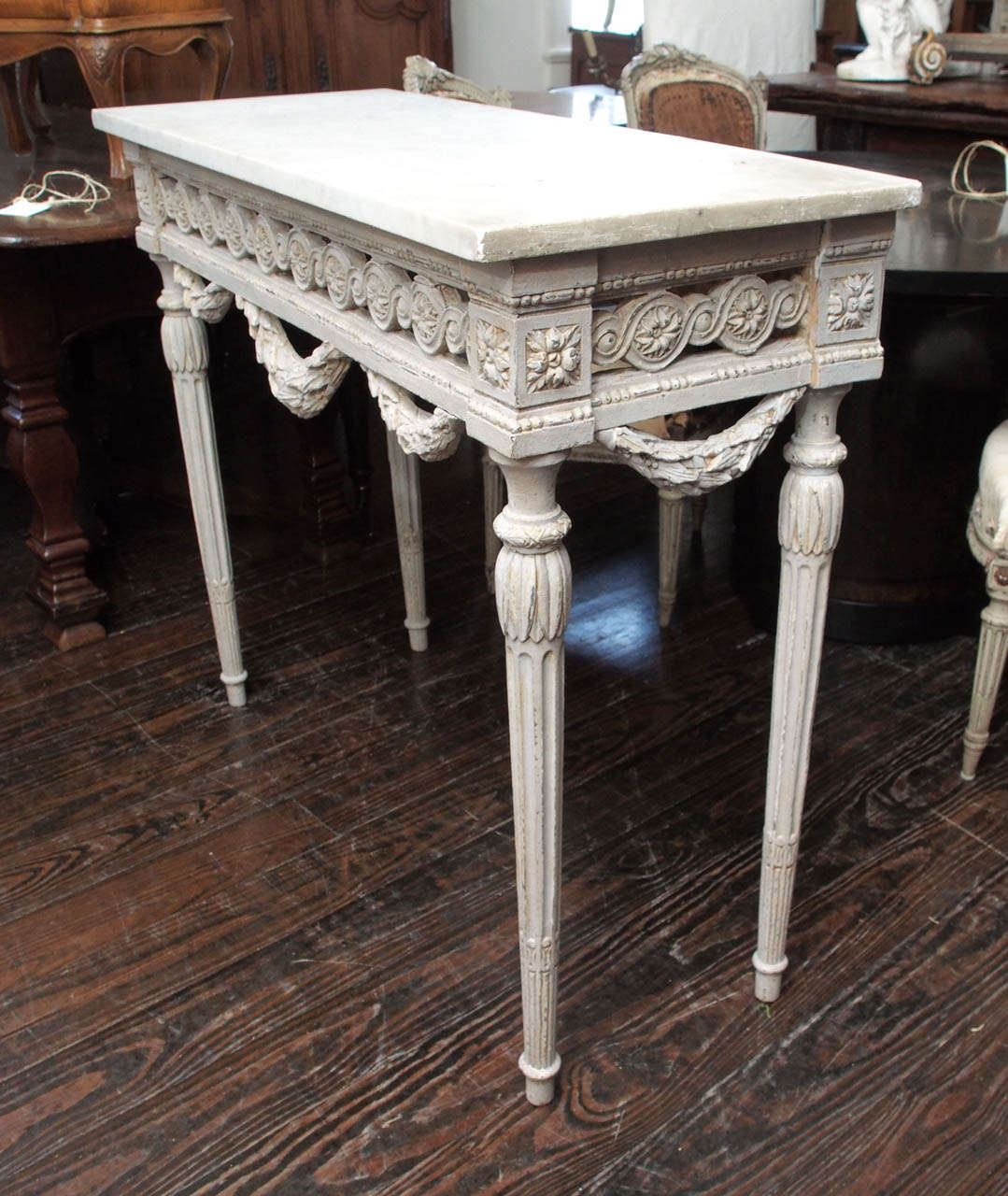 19th Century Louis XVI Painted Console 3