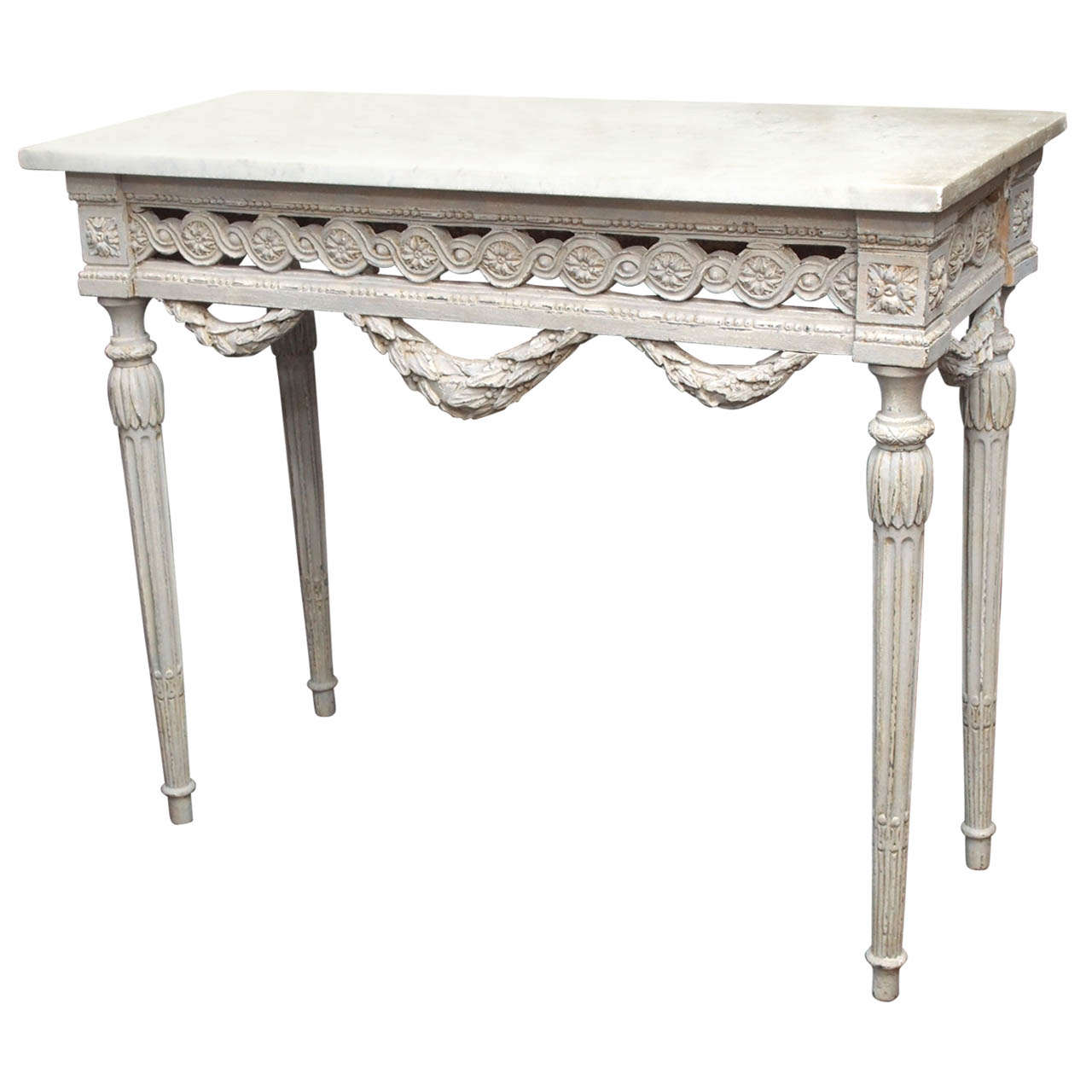 19th Century Louis XVI Painted Console
