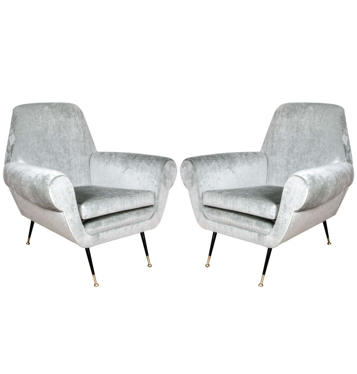 Architectural Mid-Century Pair of Chairs