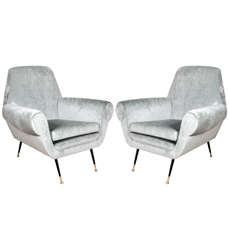 Architectural Mid-Century Pair of Chairs