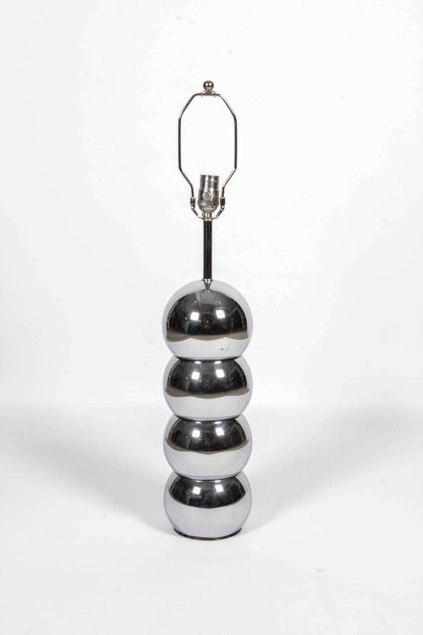 American 1970s Chrome Ball Table Lamp