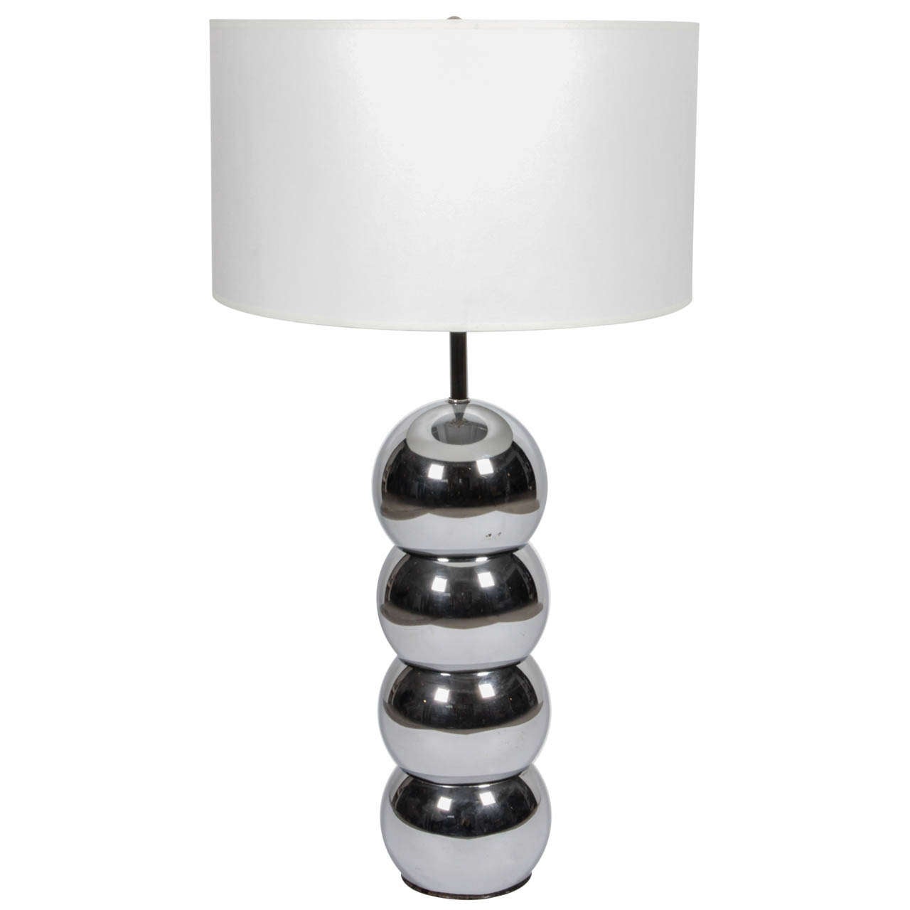 1970s Chrome Ball Table Lamp For Sale at 1stDibs