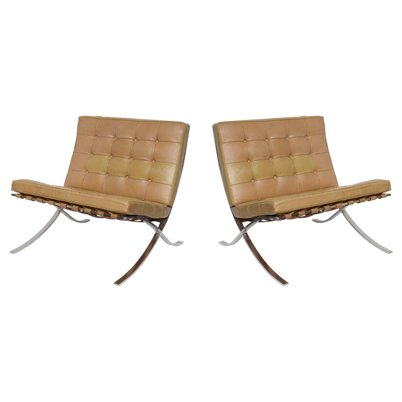 Unrestored Ludwig Mies Van Der Rohe Chairs by Knoll